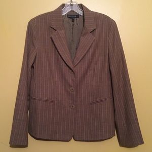 ⭐️NWOT LAFAYETTE 148 PINSTRIPED BLAZER || BROWN 8